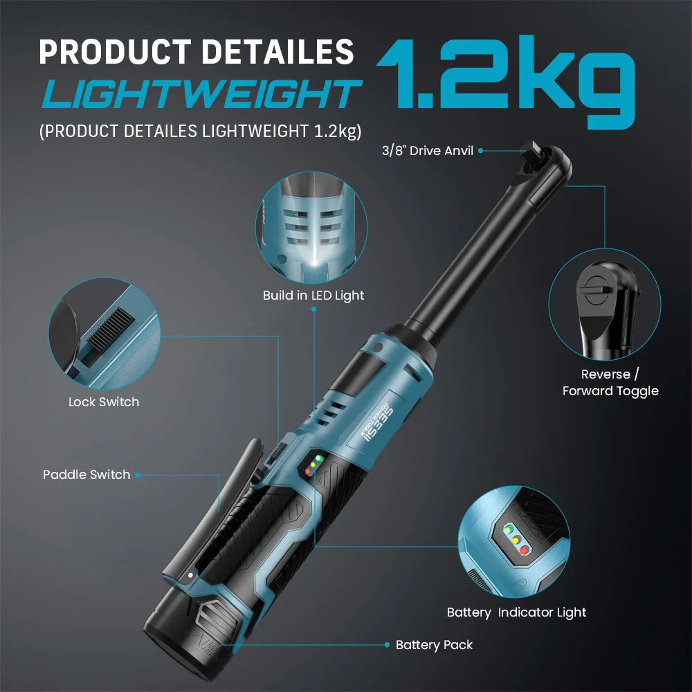 Clé à Cliquet Électrique Longue Portée