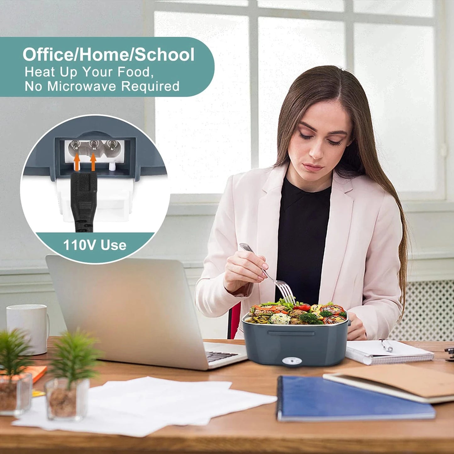 Lunch Box Électrique Chauffante 1,5L